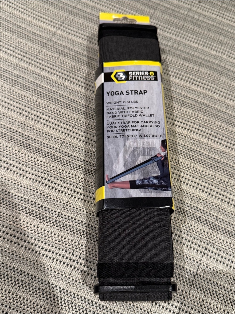 Series 8 Fitness Black Yoga Strap Dual Strap Carry Yoga Mat & Stretching New